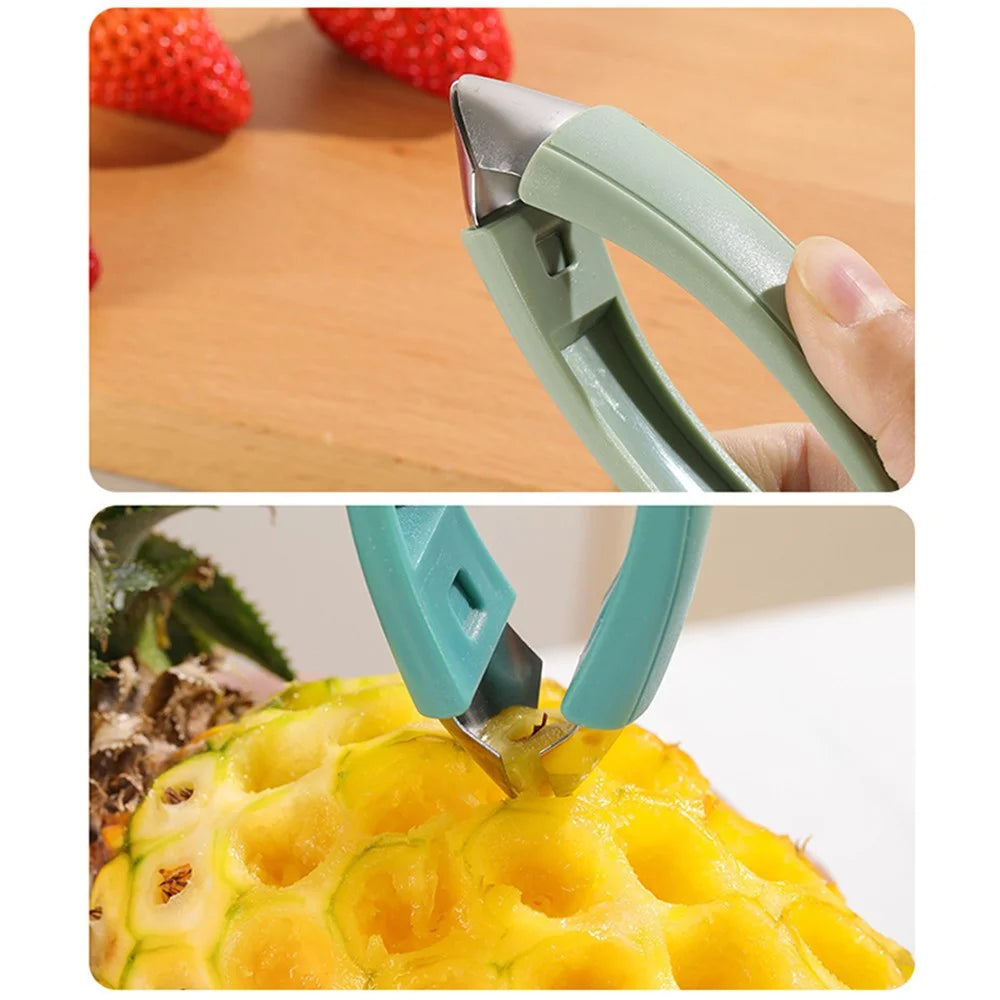 ABS+Stainless Steel Strawberry Stem Remover Tomato Pineapple Corer Fruit Eye Peeler Kitchen Tool (BPA Free, No FDA Certificate) - 7