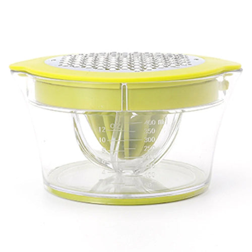 MYJ Manual Juicer Garlic Grater Multifunctional Hand Fruit Presser with 400ml Measuring Container (BPA Free, No FDA Certificate) - Green - 1