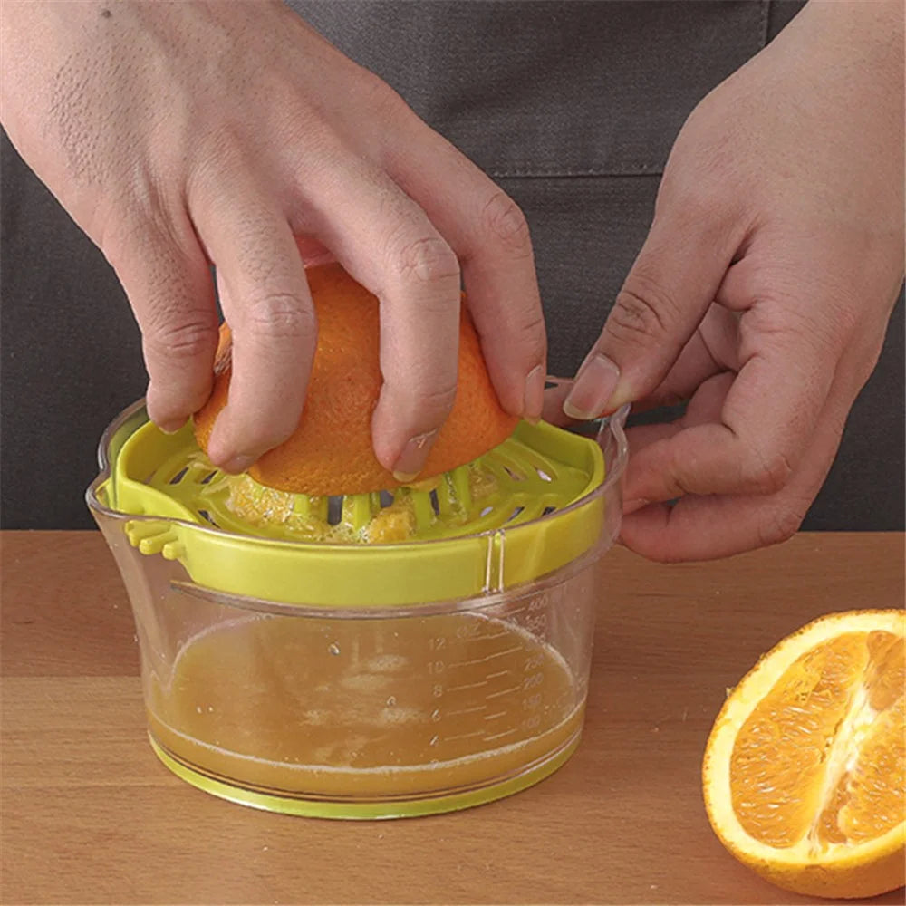 MYJ Manual Juicer Garlic Grater Multifunctional Hand Fruit Presser with 400ml Measuring Container (BPA Free, No FDA Certificate) - Green - 4