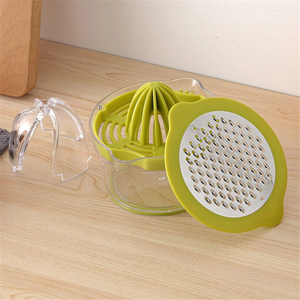 MYJ Manual Juicer Garlic Grater Multifunctional Hand Fruit Presser with 400ml Measuring Container (BPA Free, No FDA Certificate) - Green - 5