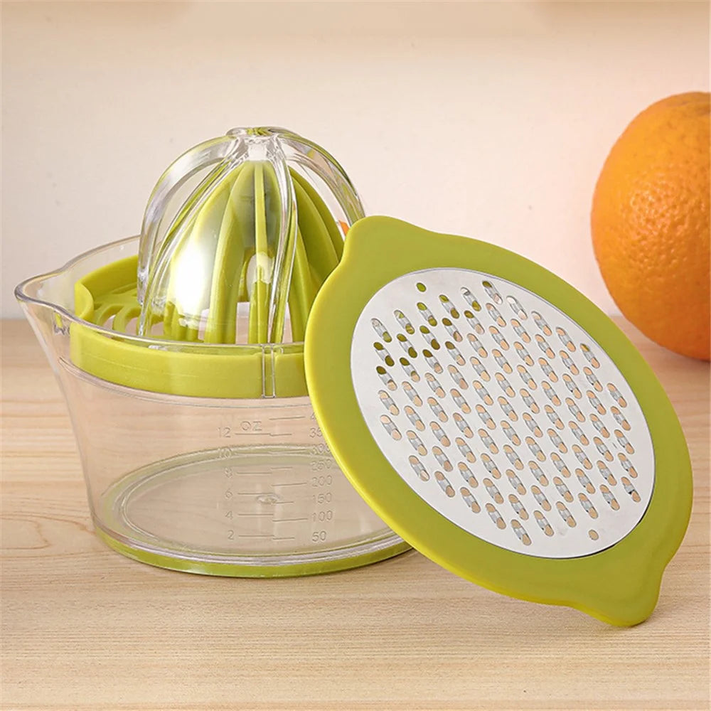 MYJ Manual Juicer Garlic Grater Multifunctional Hand Fruit Presser with 400ml Measuring Container (BPA Free, No FDA Certificate) - Green - 6
