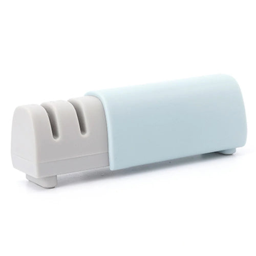 Kitchen 2-stage Knife Sharpener Household Multifunctional Handheld Knife Sharpening Stone - Grey Blue - 1