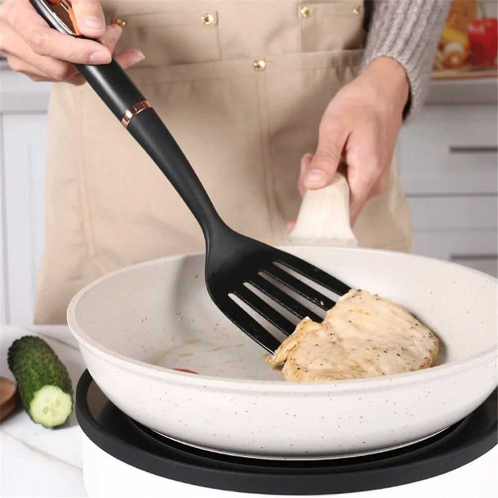 Home Kitchen Utensil ABS+Nylon Kitchen Cooking Tool (No FDA, BPA Free) - Slotted Spatula - 2