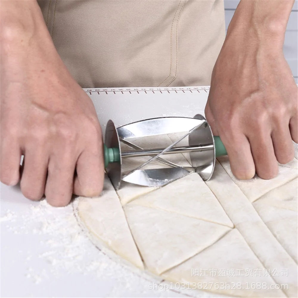 PP+Stainless Steel Croissant Dough Rolling Cutter Bread Making Kitchen Tool (No FDA, BPA Free) - 2