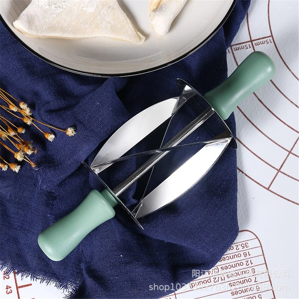 PP+Stainless Steel Croissant Dough Rolling Cutter Bread Making Kitchen Tool (No FDA, BPA Free) - 5