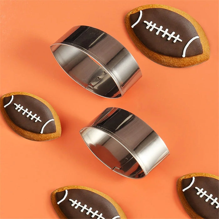 6Pcs / Set Rugby Fondant Cake Frame Cookie Cutters Biscuit Embosser Mold (BPA Free, No FDA) - 6