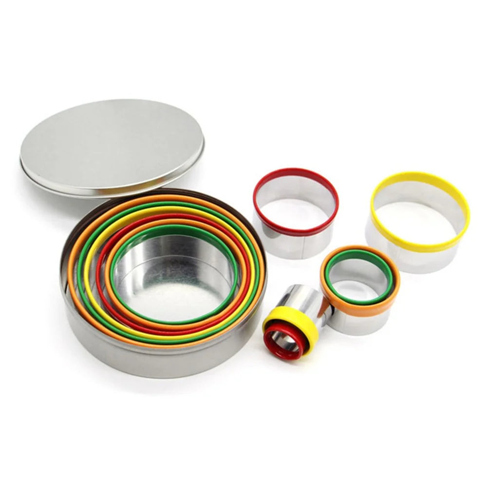 12Pcs Cake Ring Colorful Circle Cookie Cutter Stainless Steel Biscuit Mold (BPA Free, No FDA) - 3