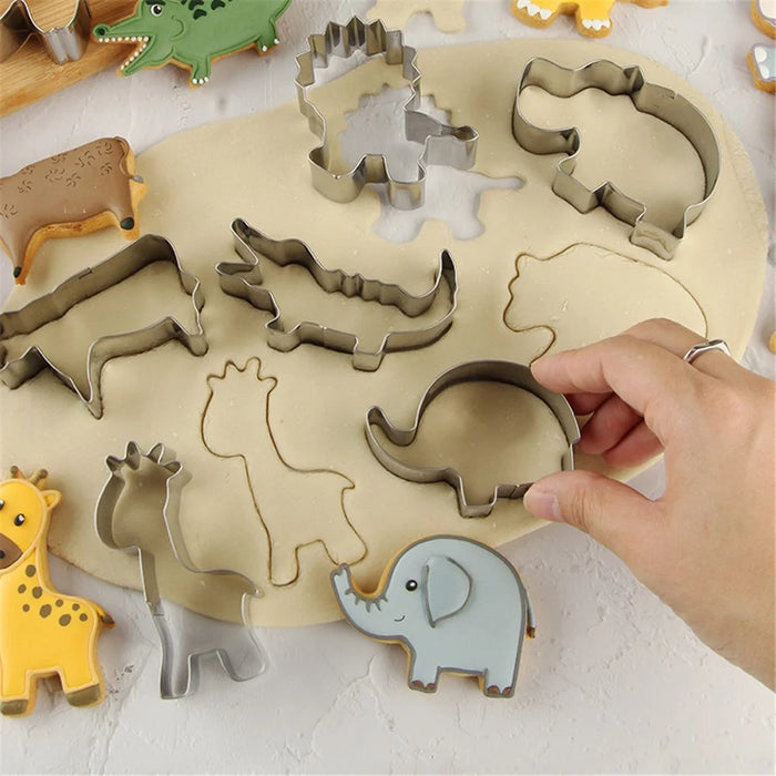 12Pcs Cartoon Animal Cookie Cutter DIY Baking Stainless Steel Fondant Mold (BPA Free, No FDA) - 4