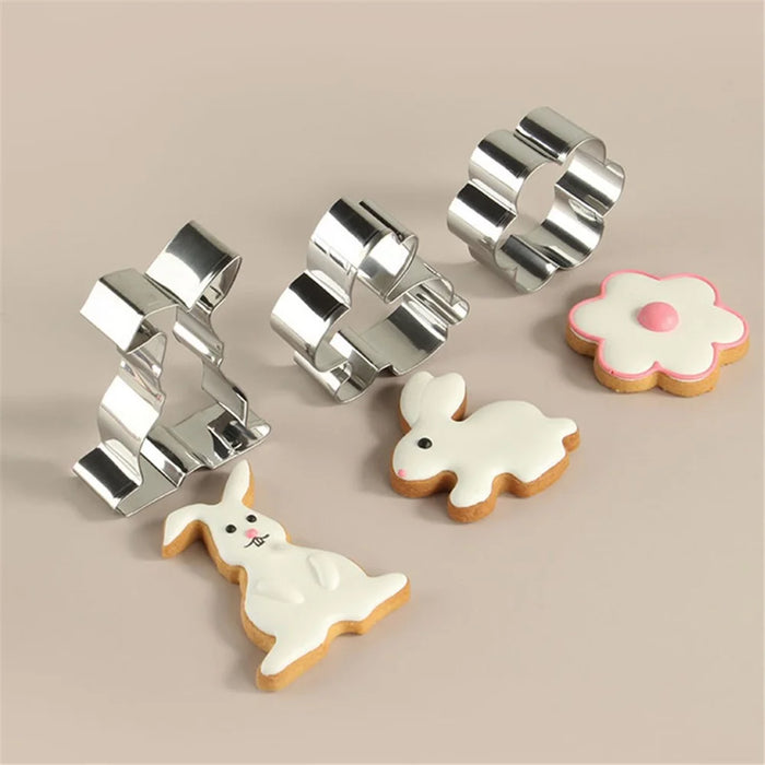12Pcs / Set Easter Series Cookie Cutters 430 Stainless Steel Biscuits Baking Mold (BPA-Free, No FDA) - 2