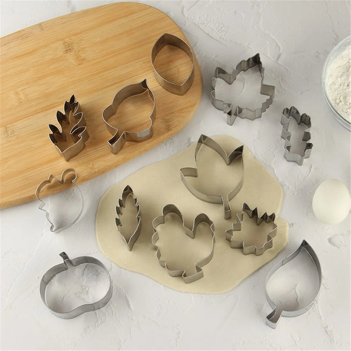 12Pcs / Set Cookie Cutters 430 Stainless Steel Biscuits Baking Mold (BPA-Free, No FDA) - Thanksgiving Series - 4