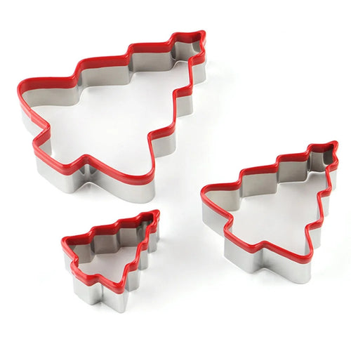 3Pcs / Set Cookie Cutter 430 Stainless Steel + PVC Sandwich Cutting Mold (BPA Free, No FDA) - Christmas Tree - 1