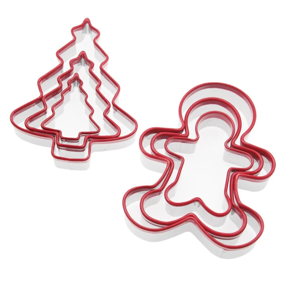3Pcs / Set Cookie Cutter 430 Stainless Steel + PVC Sandwich Cutting Mold (BPA Free, No FDA) - Christmas Tree - 2