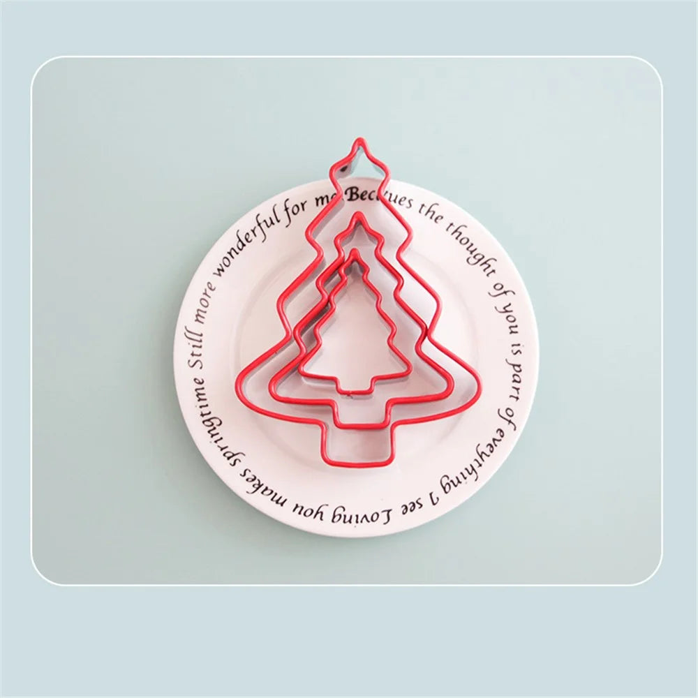 3Pcs / Set Cookie Cutter 430 Stainless Steel + PVC Sandwich Cutting Mold (BPA Free, No FDA) - Christmas Tree - 4