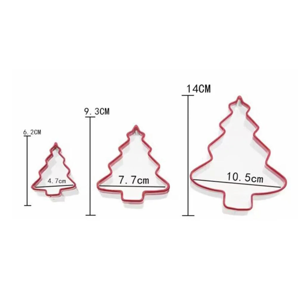 3Pcs / Set Cookie Cutter 430 Stainless Steel + PVC Sandwich Cutting Mold (BPA Free, No FDA) - Christmas Tree - 6