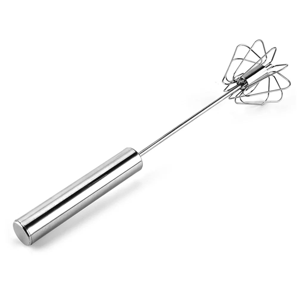 Semi-Automatic 430 Stainless Steel Egg Whisk Manual Press Mixer Egg Stirrer (BPA Free, No FDA) - 1
