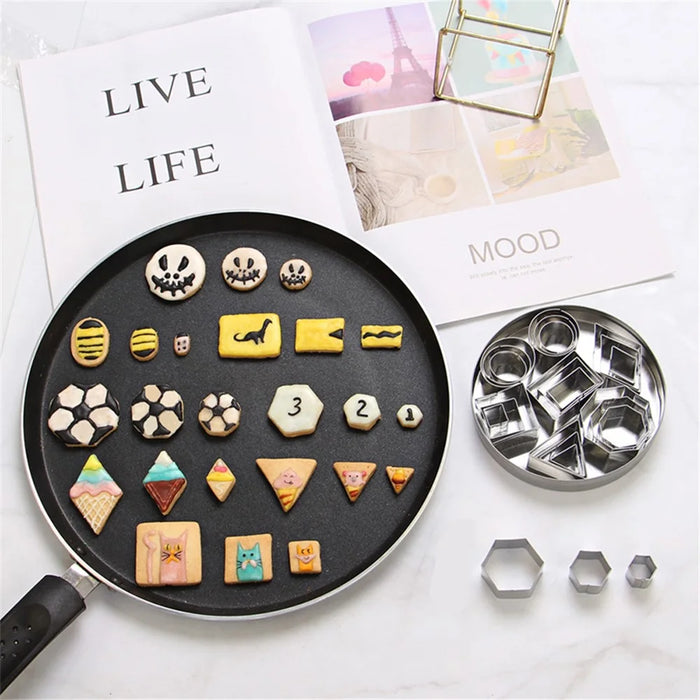 24PCS Biscuits Baking Mold Stainless Steel Cake Ring (BPA-Free, No FDA) - Style A - 2