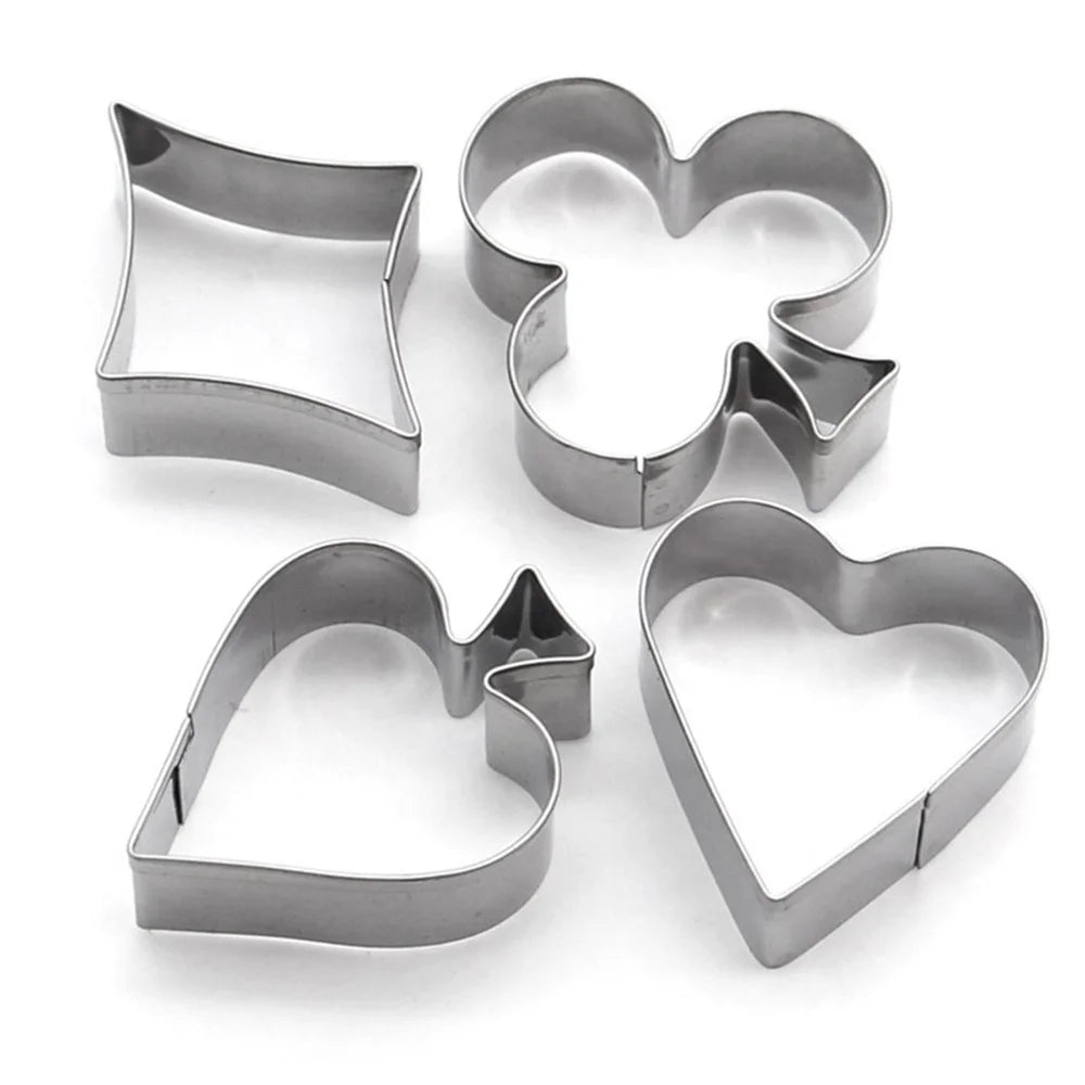 4Pcs Poker Cookie Cutter Set 430 Stainless Steel Kitchen Baking Mold (BPA Free, No FDA) - 2
