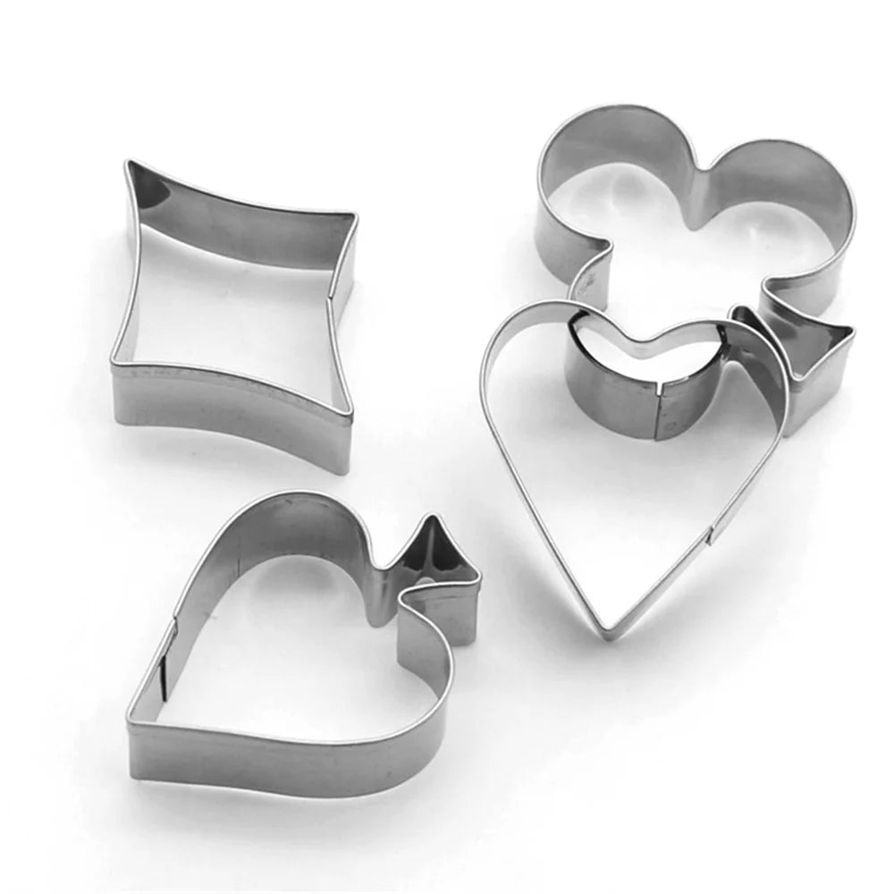 4Pcs Poker Cookie Cutter Set 430 Stainless Steel Kitchen Baking Mold (BPA Free, No FDA) - 3