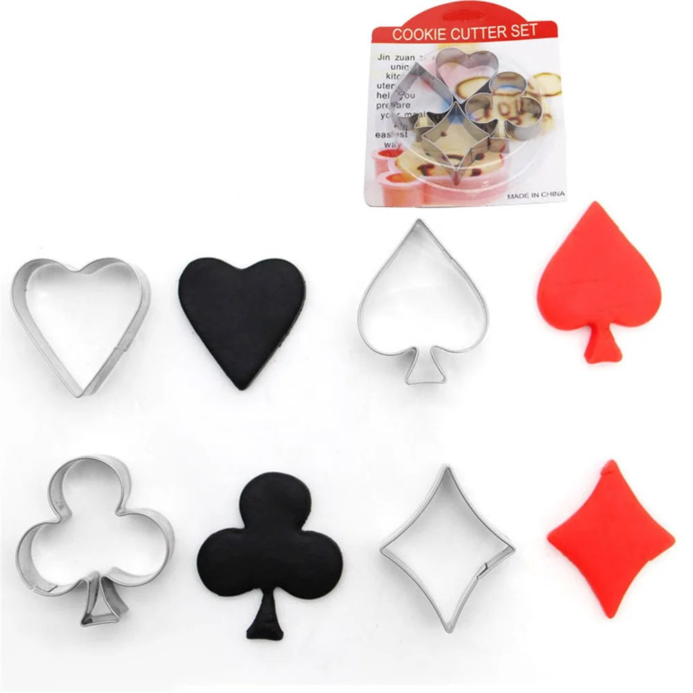 4Pcs Poker Cookie Cutter Set 430 Stainless Steel Kitchen Baking Mold (BPA Free, No FDA) - 5