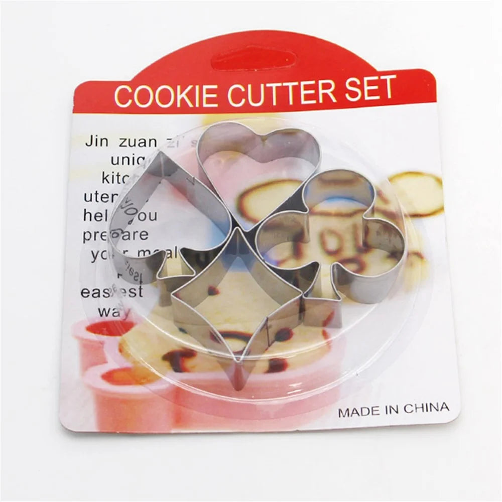 4Pcs Poker Cookie Cutter Set 430 Stainless Steel Kitchen Baking Mold (BPA Free, No FDA) - 6