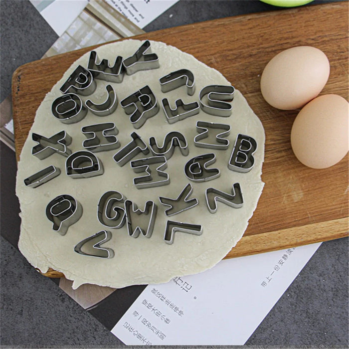26 Alphabet Cookies Cutters Stainless Steel A-Z Mini Shape Biscuits Mold (BPA Free, No FDA) - 4