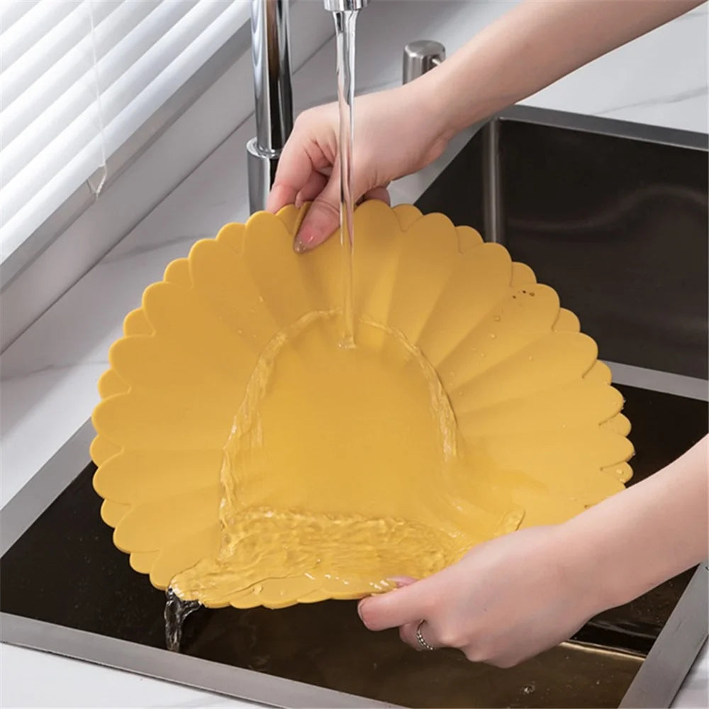 30*30cm Kitchen Heat-insulating Mat Silicone Anti-scalding Placemat Bowl Dish Cup Pad - Cyan - 5