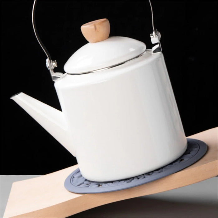 3Pcs 16*16cm Chinese Hollow Carving Cup Mat Heat Insulation Placemat Silicone Coaster - Grey - 3