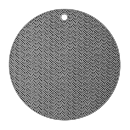 Round Silicone Anti-scalding Bowl Dish Pad Dining Table Protection Mat - Grey - 1