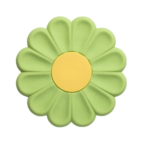 17*17cm Daisy Shape Silicone Heat Insulation Pad Dining Table Anti-scalding Mat - Matcha Green - 1