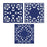 3Pcs / Set 18x18cm Scald Preventing Pot Holder Silicone Pad Hollow Flower Heat Insulation Square Mat - Blue - 1