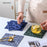 3Pcs / Set 18x18cm Scald Preventing Pot Holder Silicone Pad Hollow Flower Heat Insulation Square Mat - Blue - 4