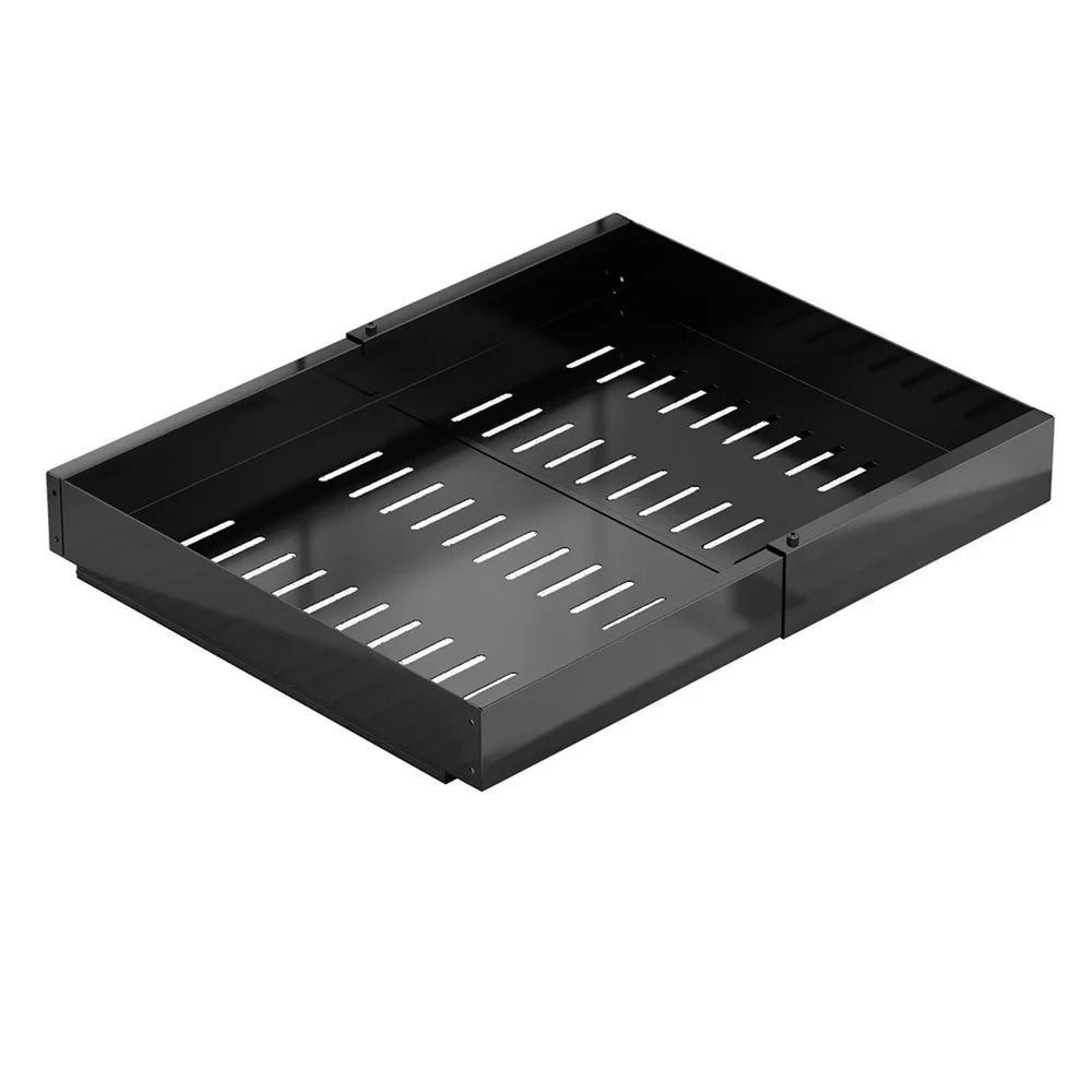 dbs220 Kitchen Cabinet Pull-out Storage Rack Carbon Steel Slide Rail Organizer Shelf - Black - 1