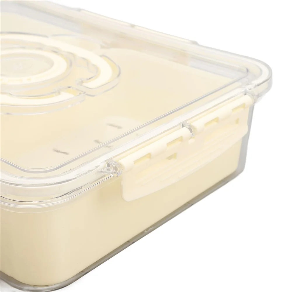 Sealed Food Storage Container with Lid, 2-Compartment Divided Fridge Organizer Box (BPA Free, US FDA) - 3