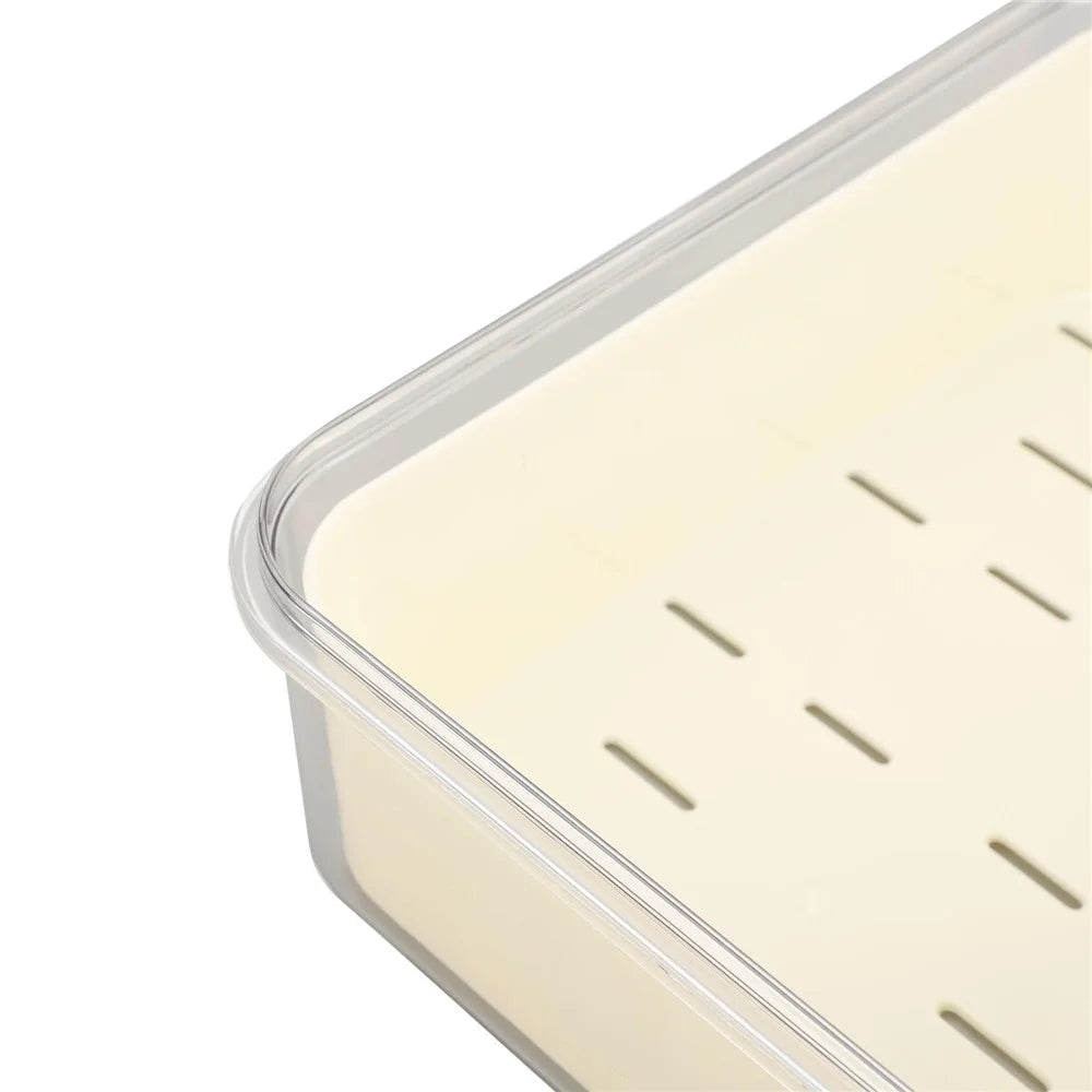 Sealed Food Storage Container with Lid, 2-Compartment Divided Fridge Organizer Box (BPA Free, US FDA) - 4