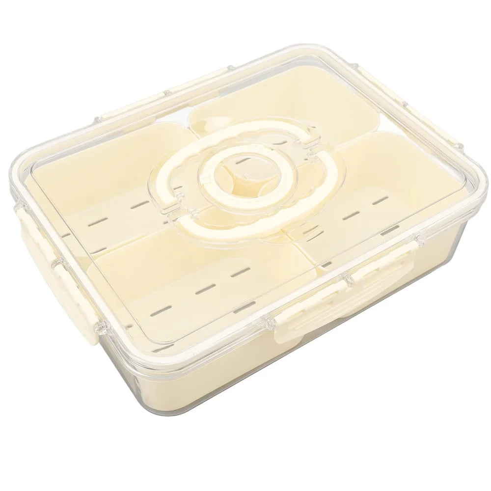 Sealed Food Storage Container with Lid, 4-Compartment Divided Fridge Organizer Box (BPA Free, US FDA) - 2