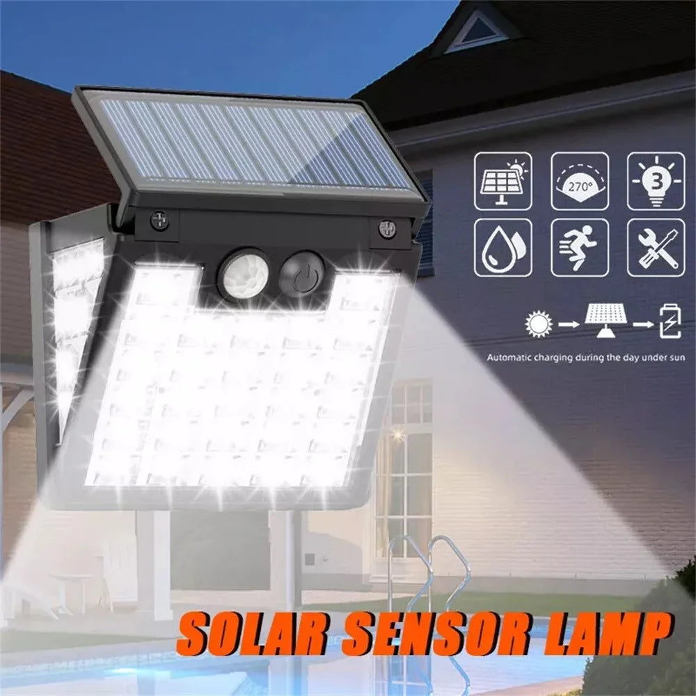 72LED Solar Garden Yard Outdoor Wall Light Waterproof Induction Wall Light - 3