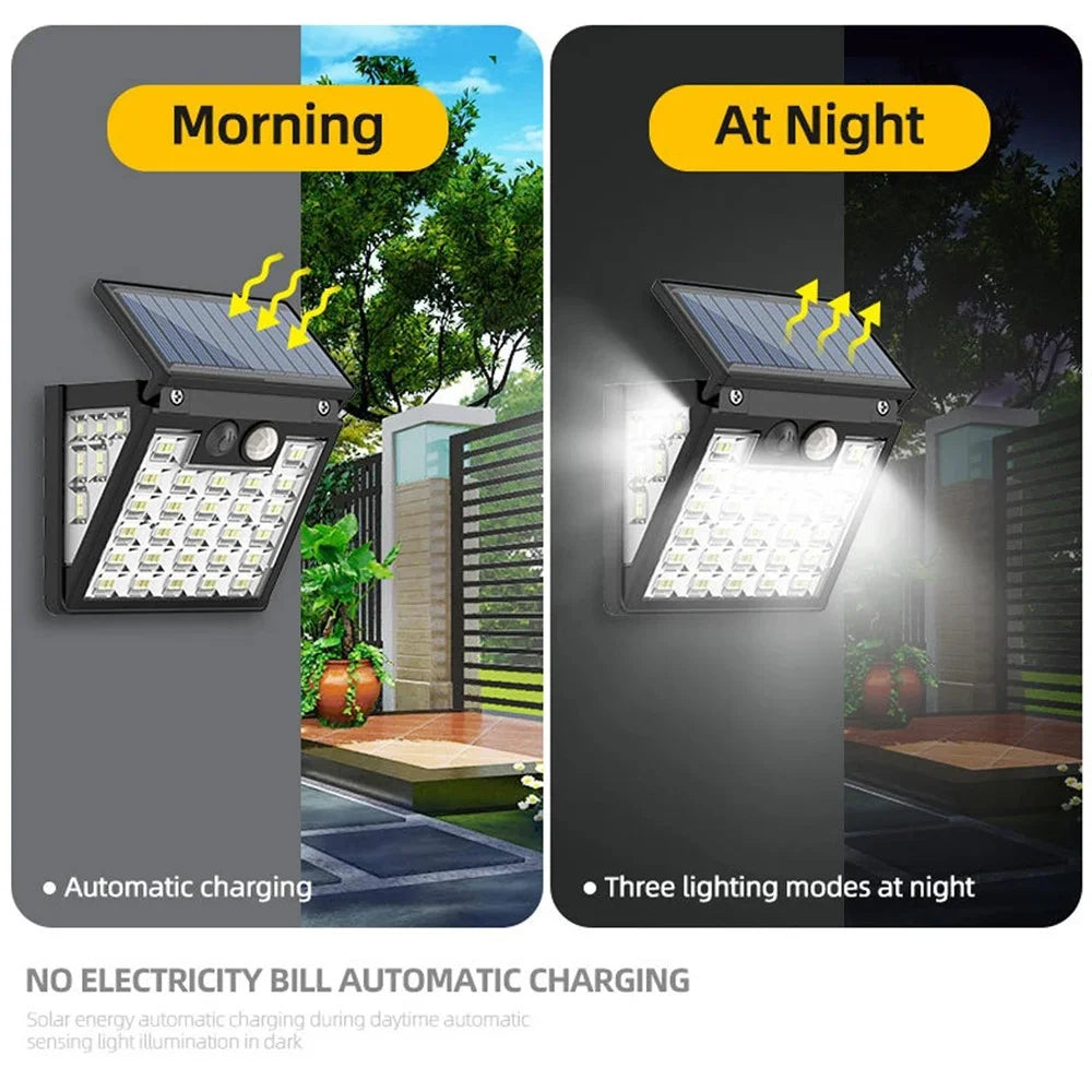 72LED Solar Garden Yard Outdoor Wall Light Waterproof Induction Wall Light - 4