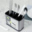 Stainless Steel Shell Kitchen Utensil Holder 4 Grids Cutlery Organizer Non Slip Drainage Bucket - 3