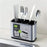 Stainless Steel Shell Kitchen Utensil Holder 4 Grids Cutlery Organizer Non Slip Drainage Bucket - 6