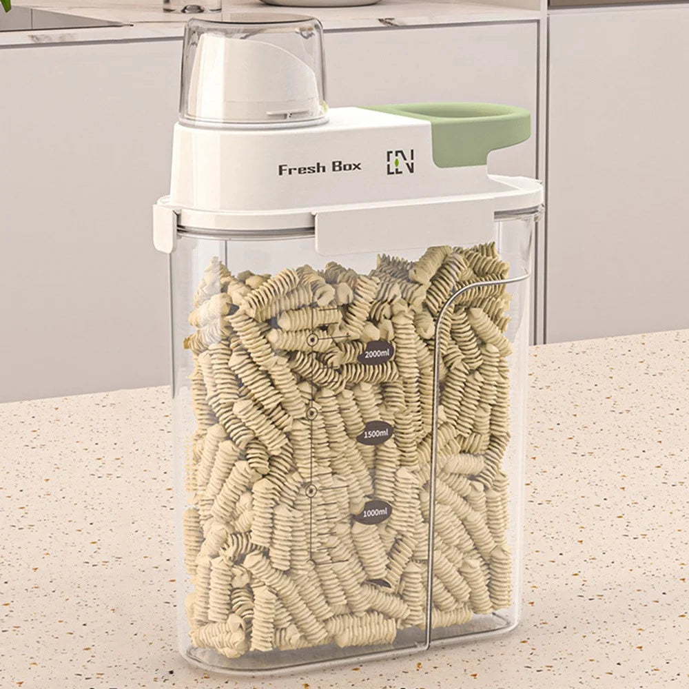 Large Airtight Kitchen Storage Box Food Grade Storage Container for Cereal / Snacks / Dry Goods (BPA-Free, No FDA) - Green - 1