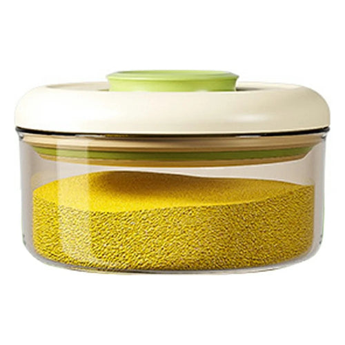 550ml Round Push Button PS Airtight Container Grains Snacks Kitchen Food Storage Canister (BPA-Free, No FDA) - Green - 1