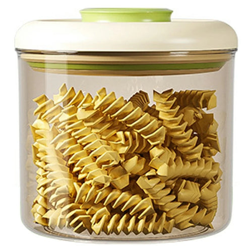 1050ml Round Push Button PS Airtight Container Grains Snacks Kitchen Food Storage Canister (BPA-Free, No FDA) - Green - 1