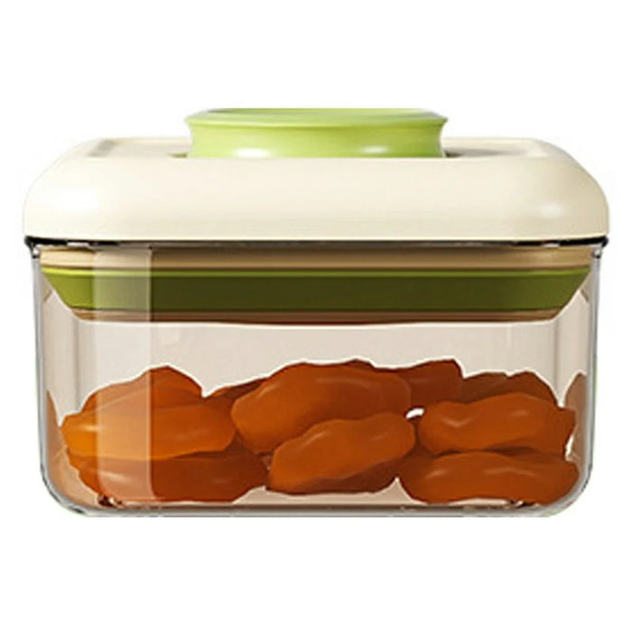 550ml Push Button Airtight Square Container Grains Coffee Snacks Kitchen Food Storage Canister (BPA-Free, No FDA) - Green - 1