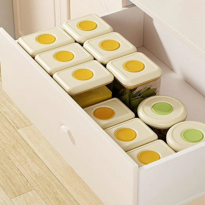 1050ml Push Button Airtight Square Container Grains Coffee Snacks Kitchen Food Storage Canister (BPA-Free, No FDA) - Green - 7