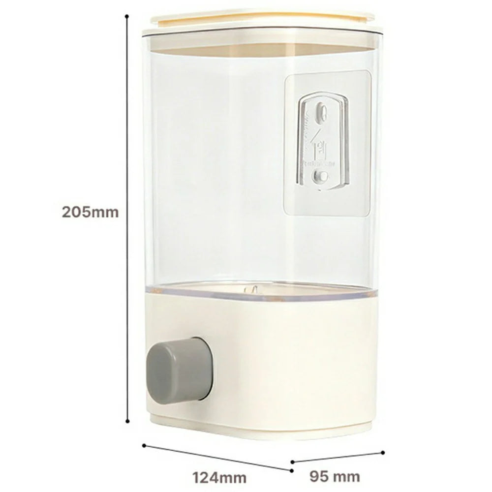 Size S Plastic Wall Mounted Airtight Grain Storage Container with Press Dispenser (BPA Free, No FDA) - 7