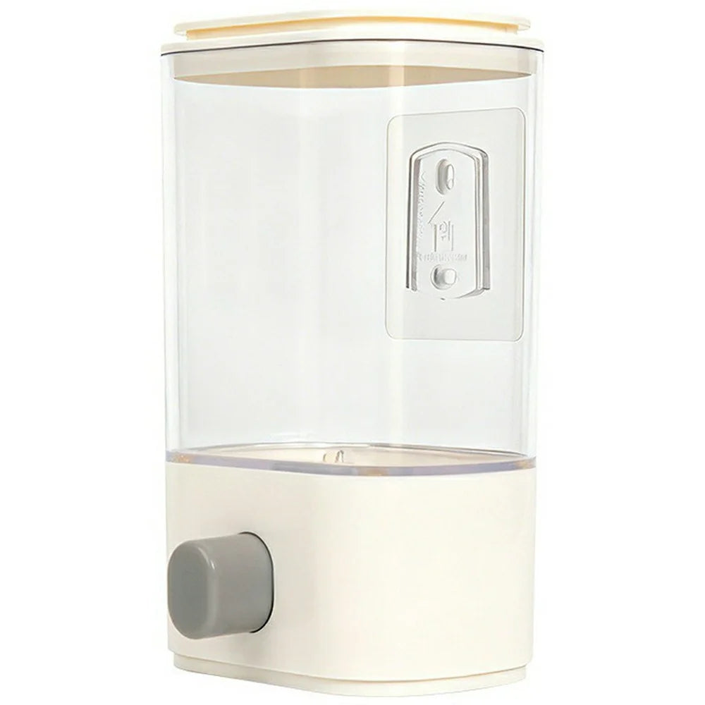 Size L Plastic Wall Mounted Airtight Grain Storage Container with Press Dispenser (BPA Free, No FDA) - 1