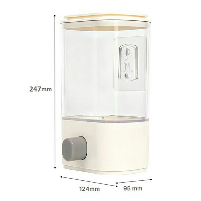 Size L Plastic Wall Mounted Airtight Grain Storage Container with Press Dispenser (BPA Free, No FDA) - 7