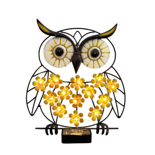 Owl Shape Solar Iron Light Solar Powered LED Outdoor Wall Lamp Garden Decoration - 1