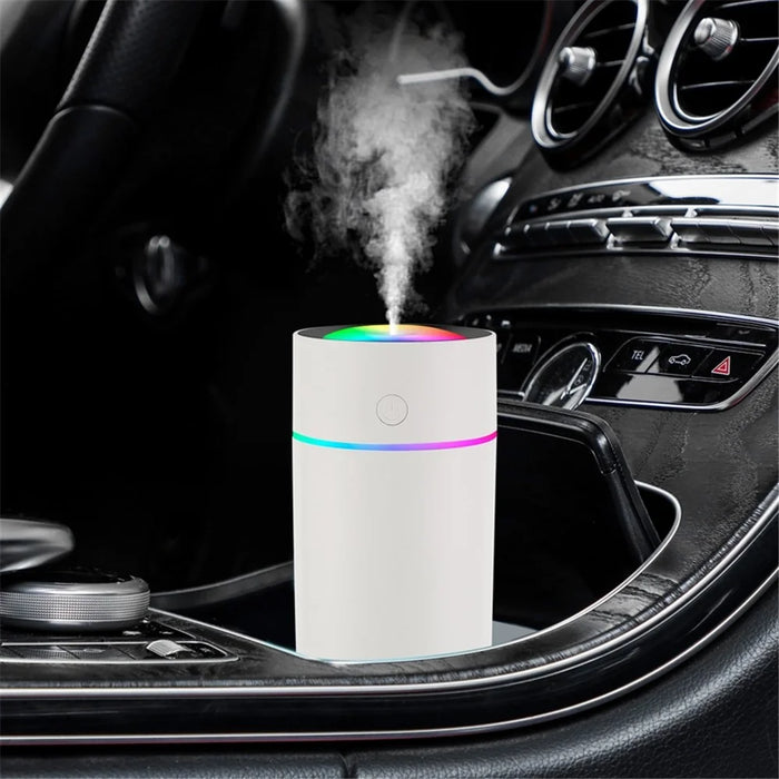 L05 Colorful Atmosphere Light Car Humidifier Air Purification Multi-function Mini Humidifier USB Powered - White - 3