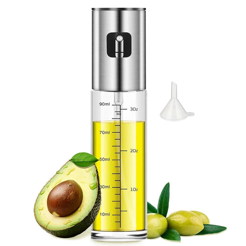 100ml 304 Stainless Steel Glass Oil Spray Bottle Kitchen Cooking Sprayer for Olive Oil Vinegar Soy Sauce (BPA Free, No FDA) - 1